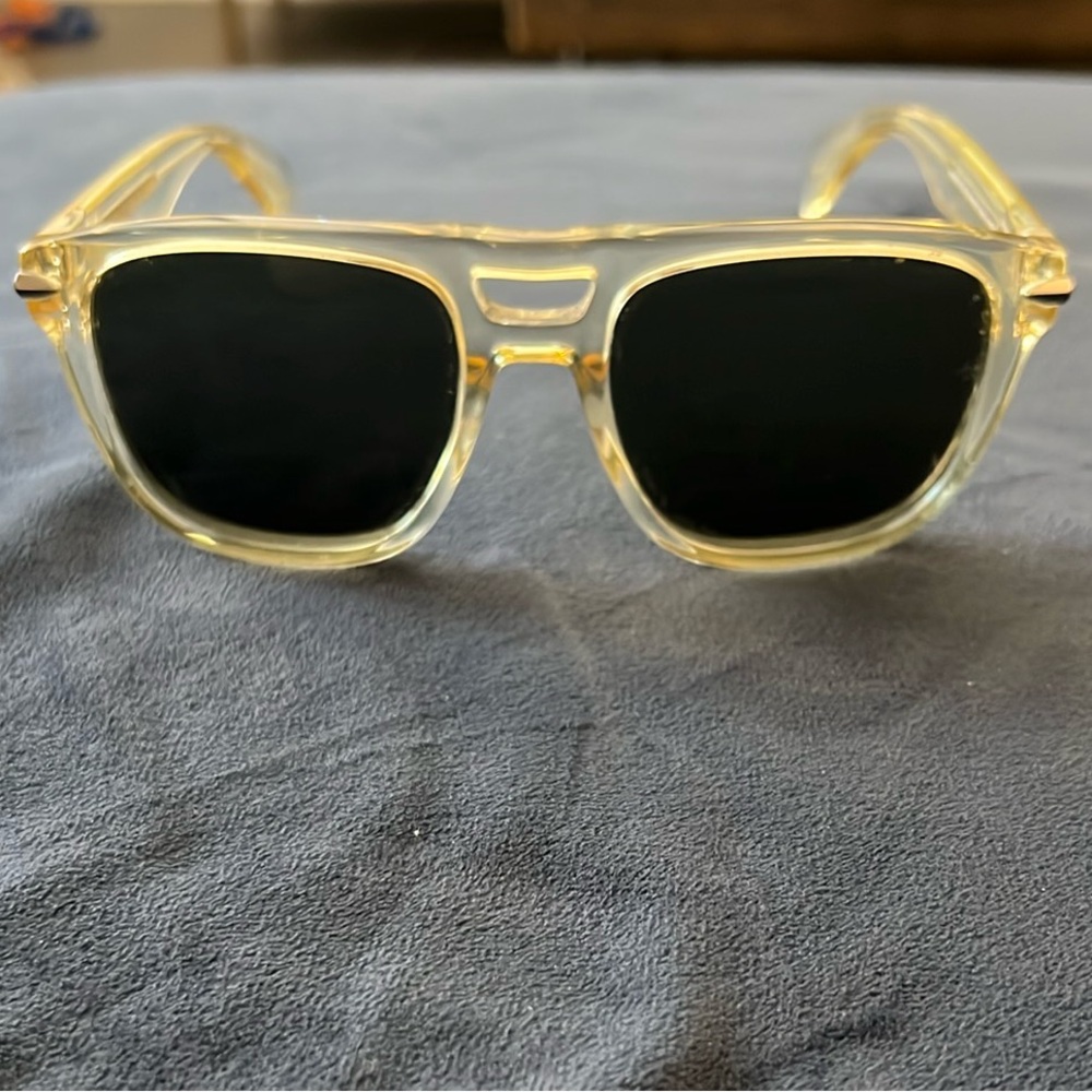Rag & Bone yellow lucite glasses with black frame